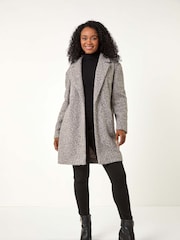 Roman Grey Petite Textured Boucle Coat - Image 2 of 5