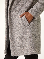Roman Grey Petite Textured Boucle Coat - Image 5 of 5