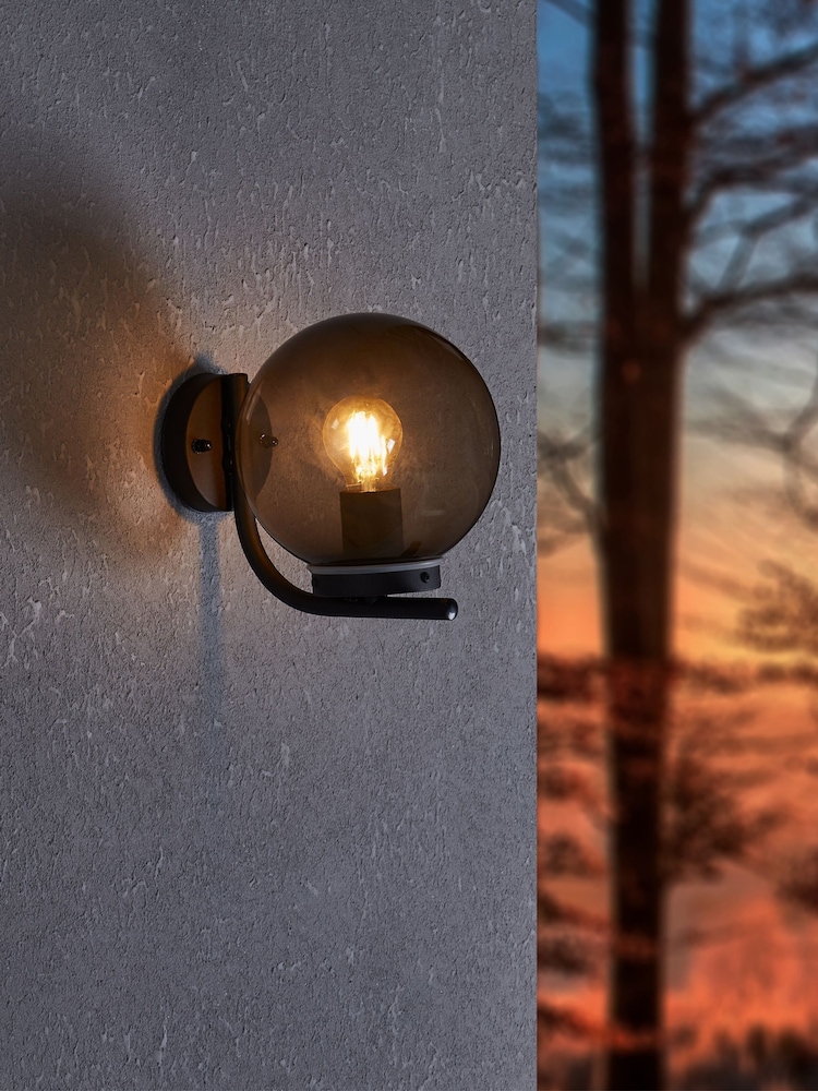 Eglo Black Taverna Globe Outdoor Wall Light - Image 1 of 5