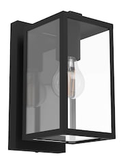 Eglo Black Budrone Modern Steel & Glass Outdoor Wall Light - Image 2 of 5