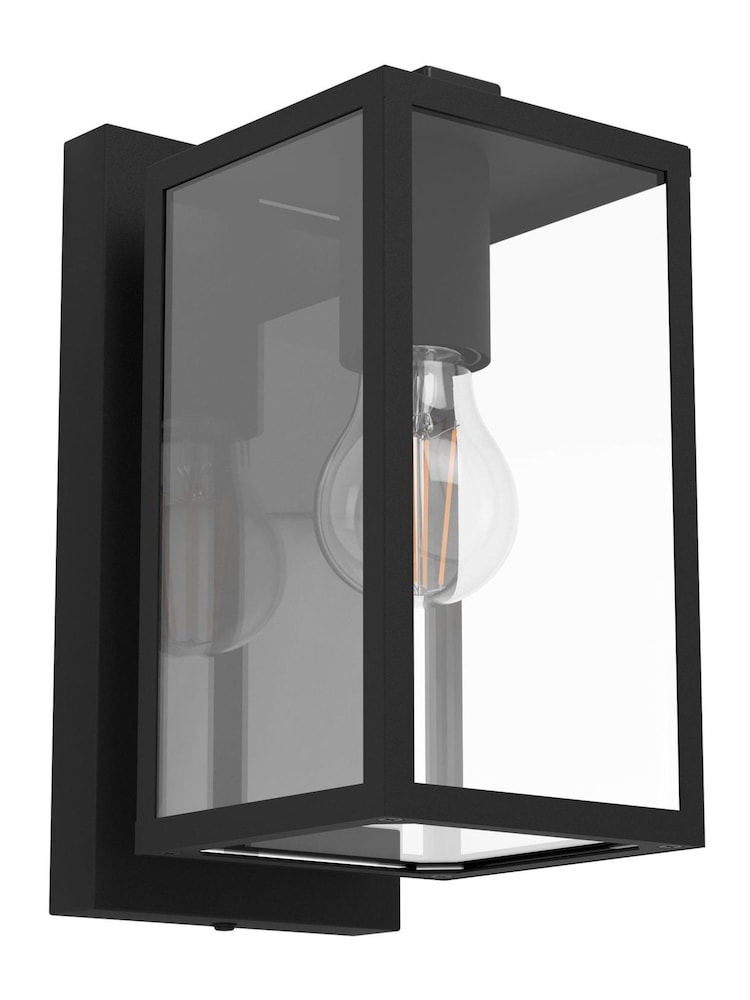 Eglo Black Budrone Modern Steel & Glass Outdoor Wall Light - Image 2 of 5