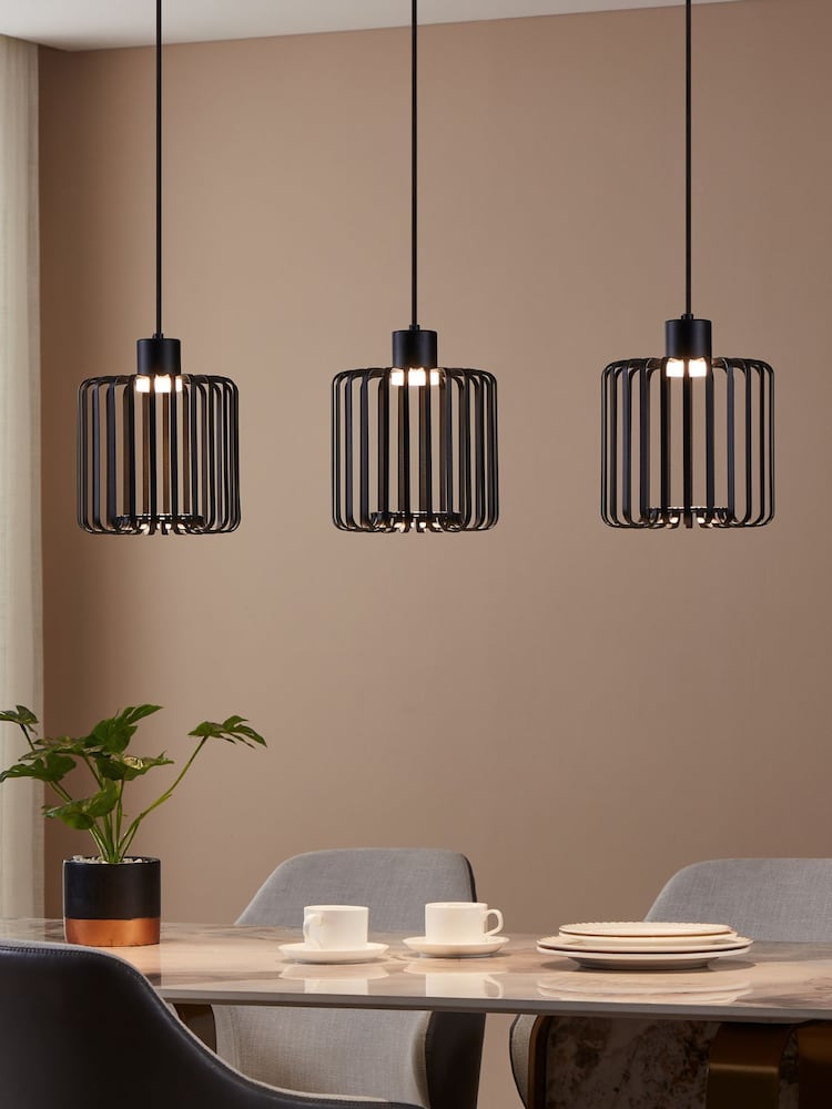 Eglo Black Ginestrone-Z Steel RGB 3 Light Pendant Light - Image 1 of 6