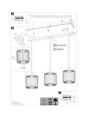 Eglo Black Ginestrone-Z Steel RGB 3 Light Pendant Light - Image 6 of 6