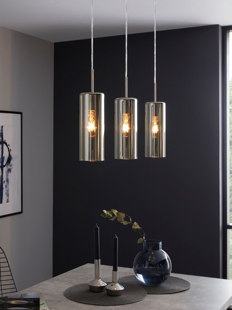 Eglo Satin Nickel Selvino 3 Light Pendant Ceiling Light - Image 1 of 5
