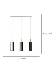 Eglo Satin Nickel Selvino 3 Light Pendant Ceiling Light - Image 4 of 5