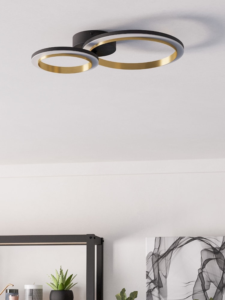 Eglo Black Calliera Steel LED Circle Modern Ceiling Light - Image 2 of 6 Eglo Black Calliera Steel LED Circle Modern Ceiling Light - Image 2 of 6
