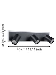 Eglo Black Rimbocchi 1 Steel Modern 3 Light Sportlight - Image 5 of 6