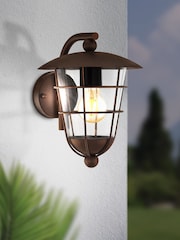 Eglo Brown Pulfero 1 Lantern Outdoor Wall Light - Image 1 of 5
