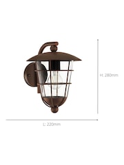 Eglo Brown Pulfero 1 Lantern Outdoor Wall Light - Image 4 of 5