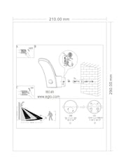 Eglo Black Fiumicino LED Outdoor Wall Light - Image 5 of 5