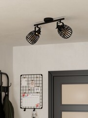 Eglo Black Girona Steel Modern 2 Light Spotlight - Image 2 of 5