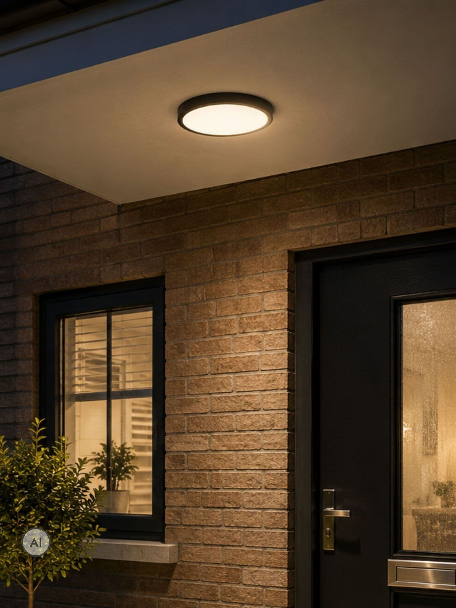 Eglo LED Outdoor Ceiling Light Argolis 2, outsode lamp for wall and Ceiling | porch lighting made of metal in black and plastic in white, warm white, IP44, ⌀ 28.5 cm - Image 5