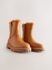 Tan Brown Leather Waterproof Boots - Image 5 of 5