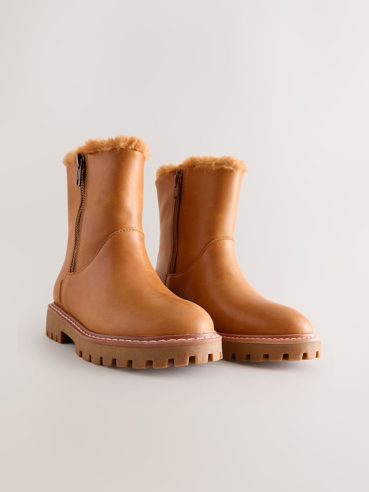 Tan Brown Leather Waterproof Boots - Image 5 of 5