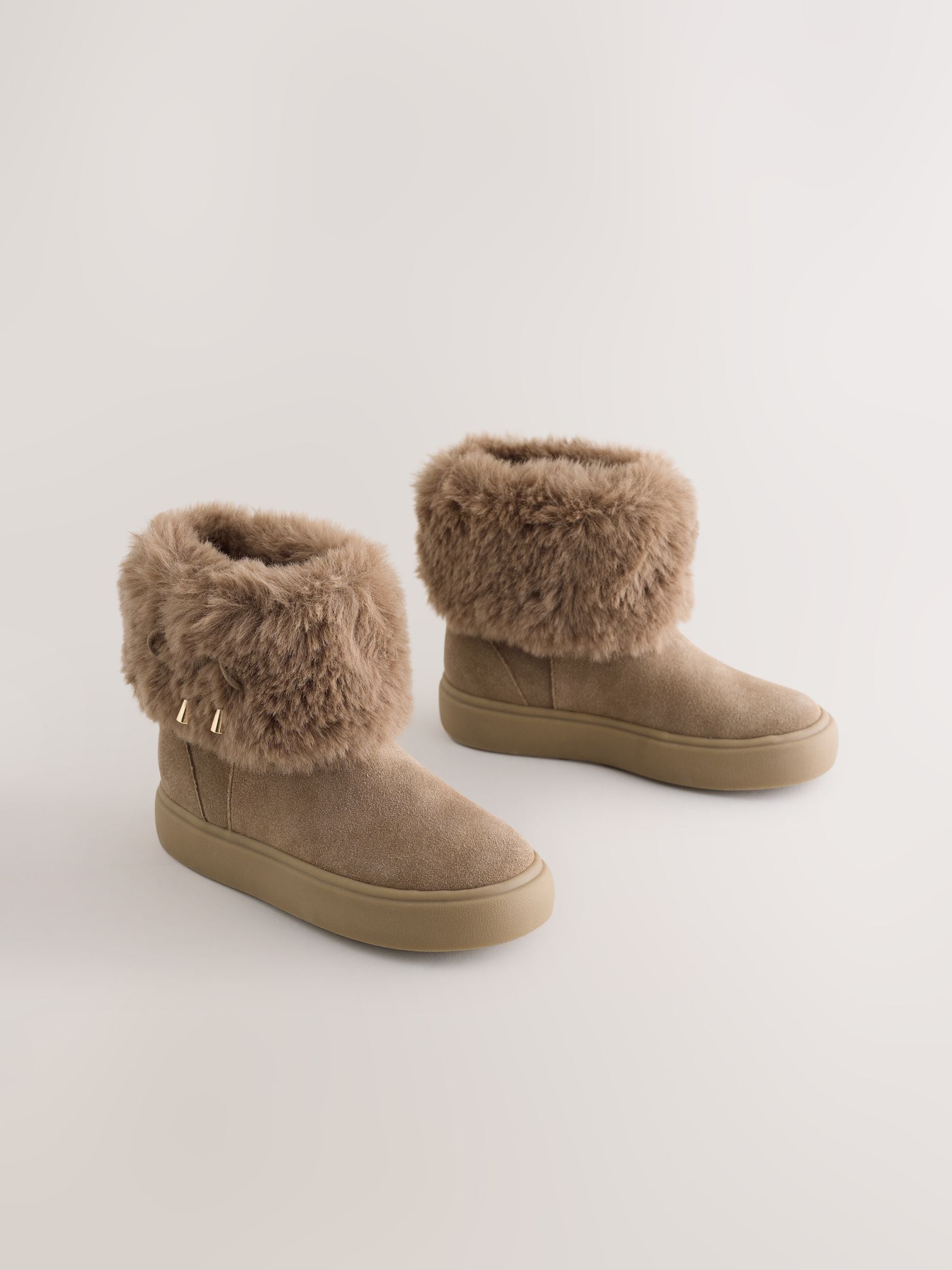 Buy Tan Brown Water Repellent Suede Boots from Next USA display picture 3