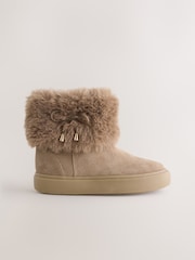 Tan Brown Water Repellent Suede Boots - Image 2 of 5