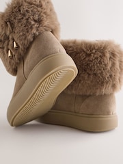 Tan Brown Water Repellent Suede Boots - Image 4 of 5