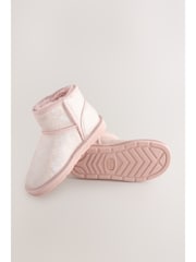 Pink Iridescent Standard Fit (F) Water Repellent Suede Short Pull-On Boots - Image 5 of 5