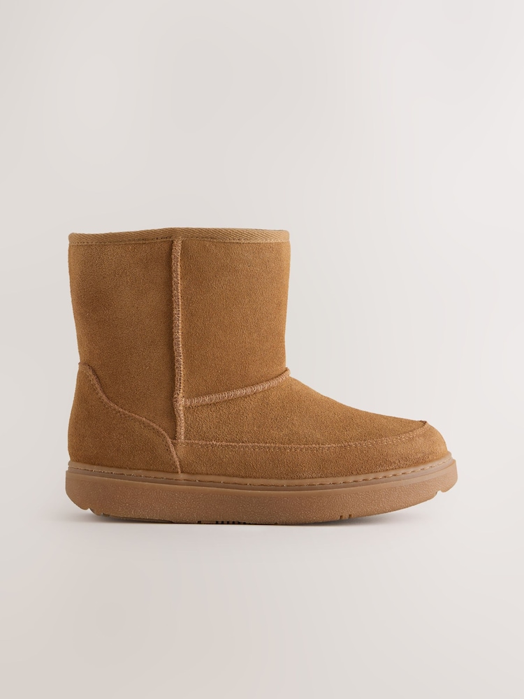 Tan Brown Water Repellent Suede Boots - Image 2 of 5