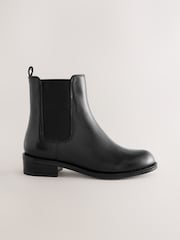 Black Leather Heeled Chelsea Boots - Image 2 of 5