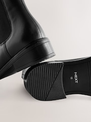 Black Leather Heeled Chelsea Boots - Image 3 of 5