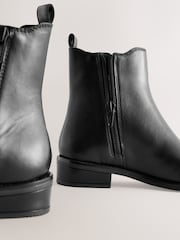 Black Leather Heeled Chelsea Boots - Image 4 of 5