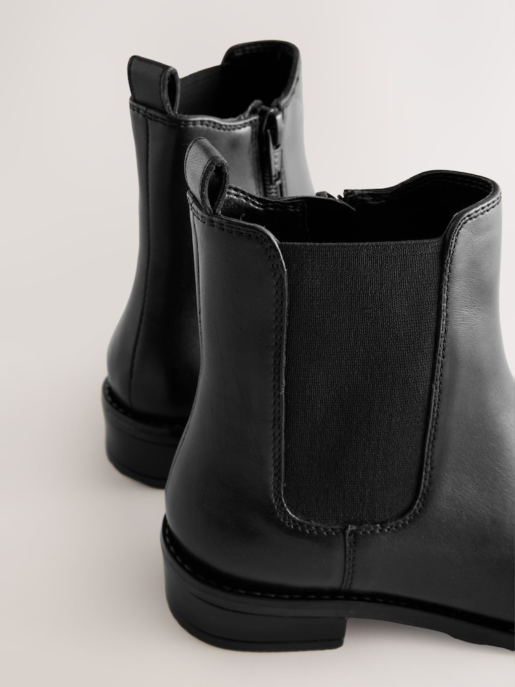 Black Leather Heeled Chelsea Boots - Image 5 of 5