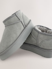 Grey Standard Fit (F) Flatform Mini Warm Lined Water Repellent Suede Pull-On Boots - Image 6 of 6
