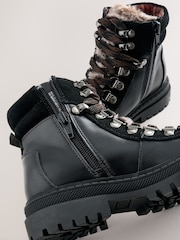 Black Lace Up Hiker Boots - Image 5 of 5