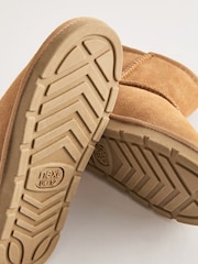 Tan Brown Standard Fit (F) Water Repellent Suede Short Pull-On Boots - Image 4 of 5