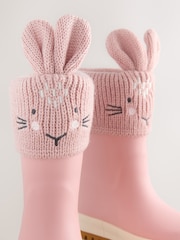 Pink Bunny Cuff Wellies - Image 4 of 5