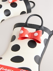 Black/White/Red Minnie Mouse Handle Wellies - Image 3 of 6