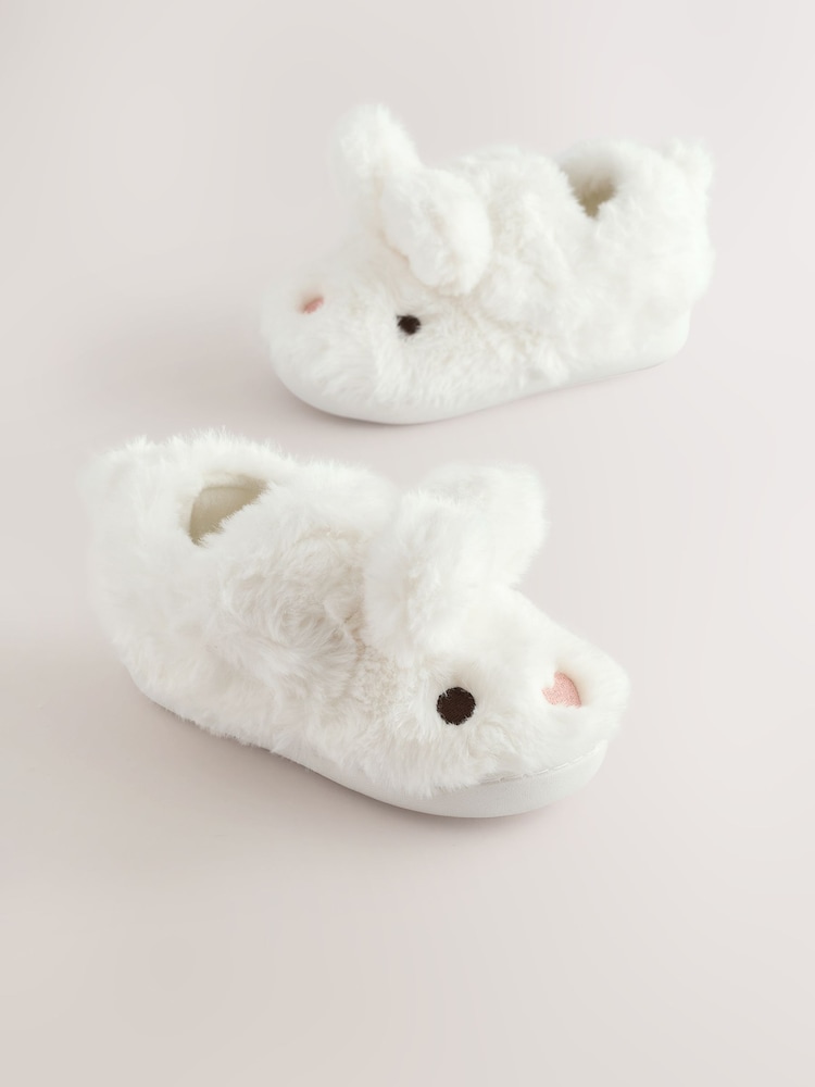 White Bunny Character Cupsole Slippers - Image 1 of 6