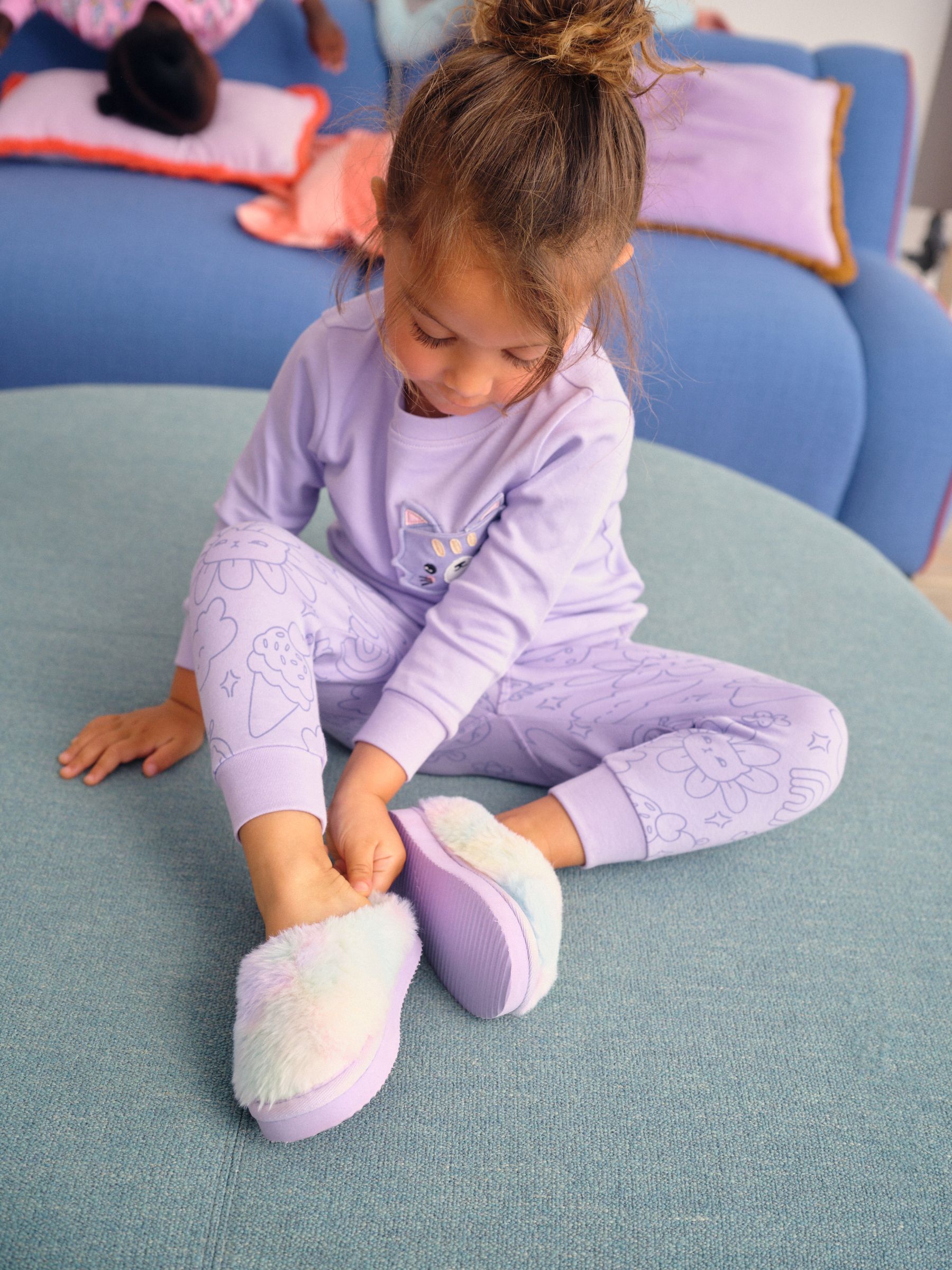 Chaussons Fille NEXT Avec Doublure Polaire - Plateforme, Chauds Et Doux - Pour La Maison