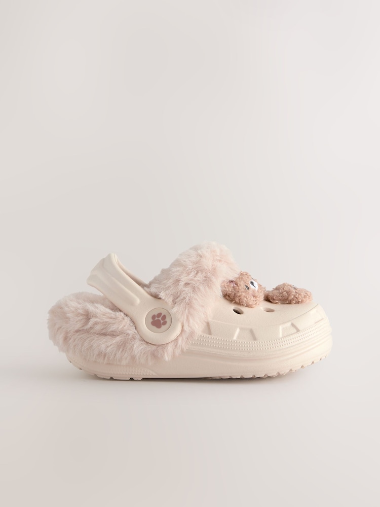 Neutral Bear Faux Fur Lined Clog Slippers - Image 2 of 6