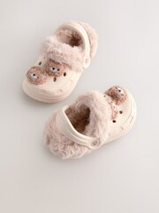Neutral Bear Faux Fur Lined Clog Slippers - Image 3 of 6
