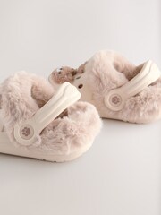 Neutral Bear Faux Fur Lined Clog Slippers - Image 4 of 6