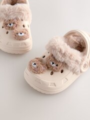 Neutral Bear Faux Fur Lined Clog Slippers - Image 5 of 6