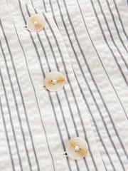 White/Black Striped Textured Waistcoat - Image 6 of 7