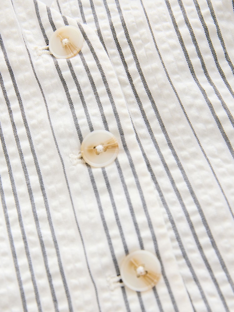 Wit/zwart - Gestreepte herenvest met textuur - Image 6 of 7