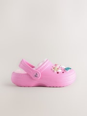 Pink Christmas Faux Fur Lined Clog Slippers - Image 2 of 6