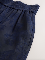 Azul marino - Pantalones de pernera ancha de jacquard de satén - Imagen 8 de 8