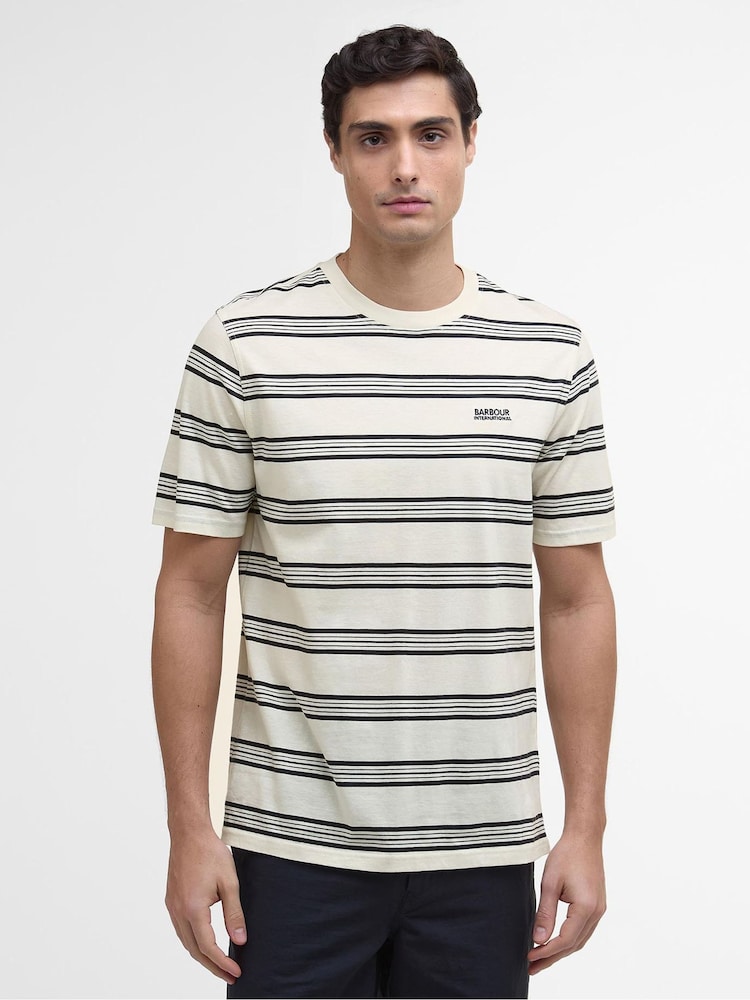 Barbour® International Upham Stripe White T-Shirt - Image 1 of 5 Barbour® International Upham Stripe White T-Shirt - Image 1 of 5