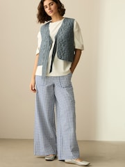 Blue Pull On Gingham Trousers - Image 1 of 7