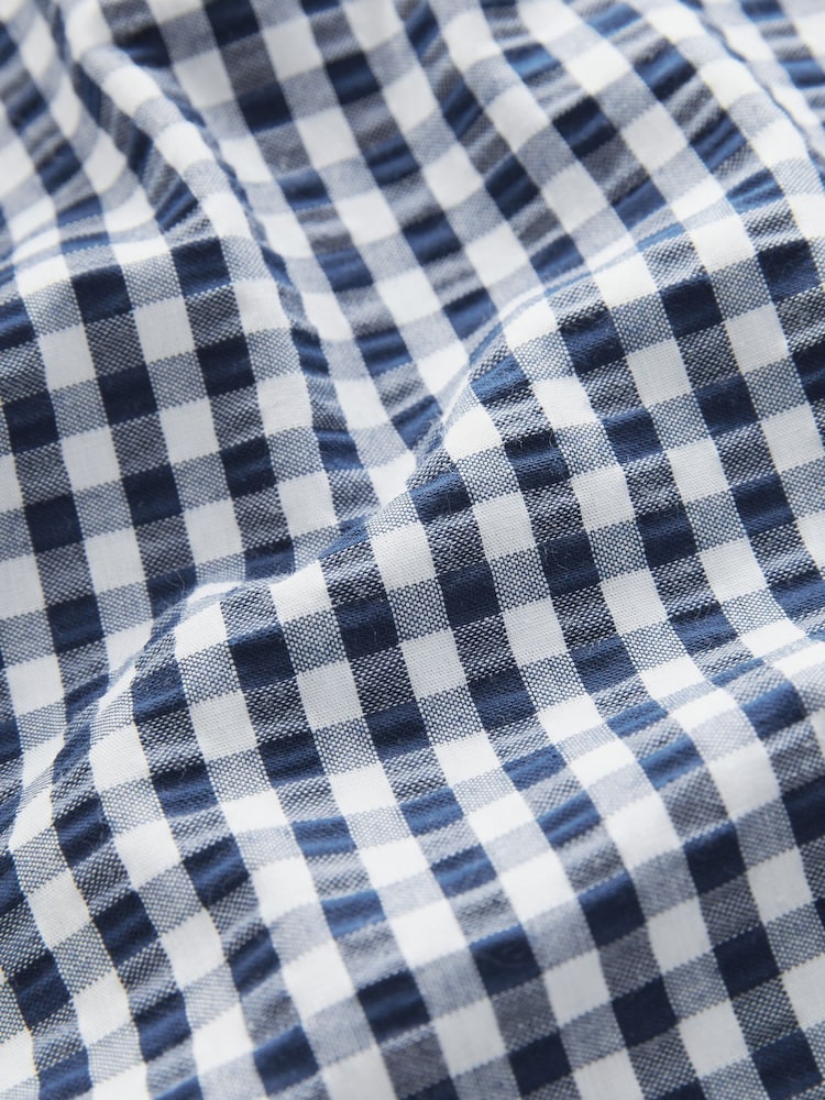 Bleu - Pantalons Vichy à pinces - Image 6 of 7