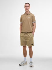 Barbour® International Buckley Garment Dyed Brown 100% Cotton Shorts - Image 1 of 4