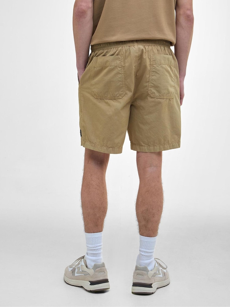 Barbour® International Buckley Garment Dyed Brown 100% Cotton Shorts - Image 2 of 4