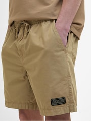 Barbour® International Buckley Garment Dyed Brown 100% Cotton Shorts - Image 3 of 4