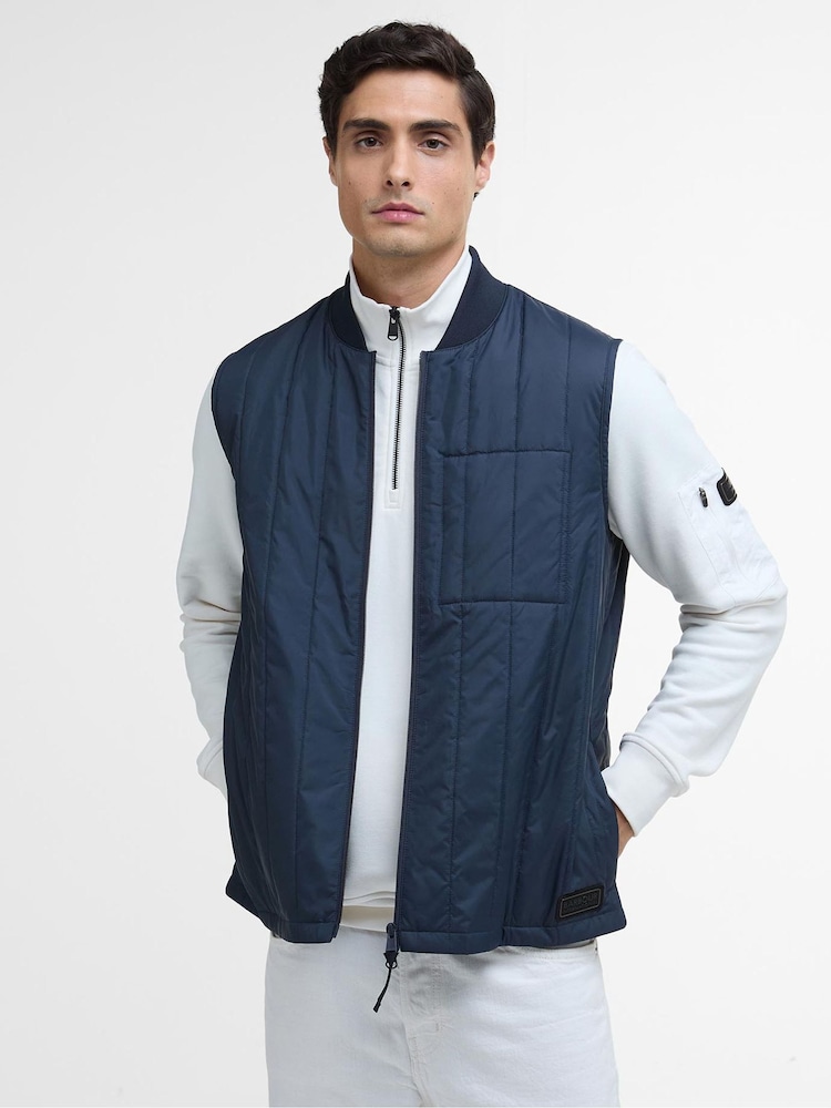 Barbour® International Blue Leafell Quilted Gilet - Image 1 of 5
