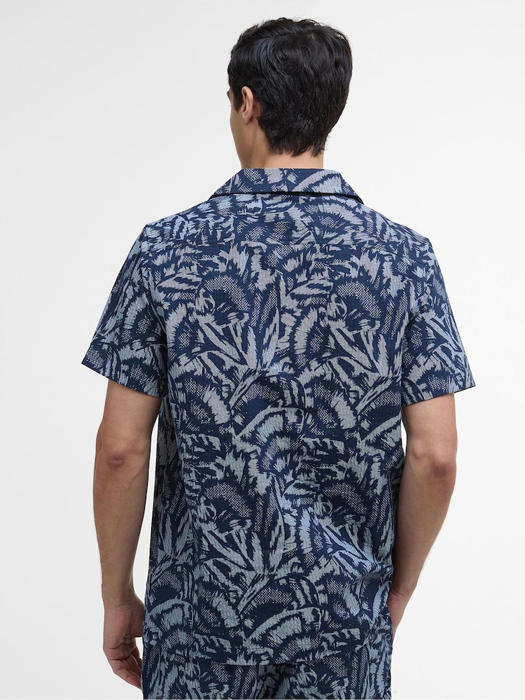 Barbour® International Blue Kew All-Over Printed 100% Cotton Shirt - Image 2 of 5 Barbour® International Blue Kew All-Over Printed 100% Cotton Shirt - Image 2 of 5